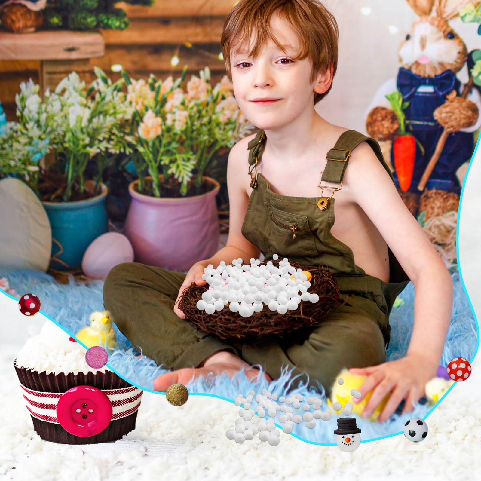 600 Pcs Blank Foam Balls Small DIY Craft Mini White white