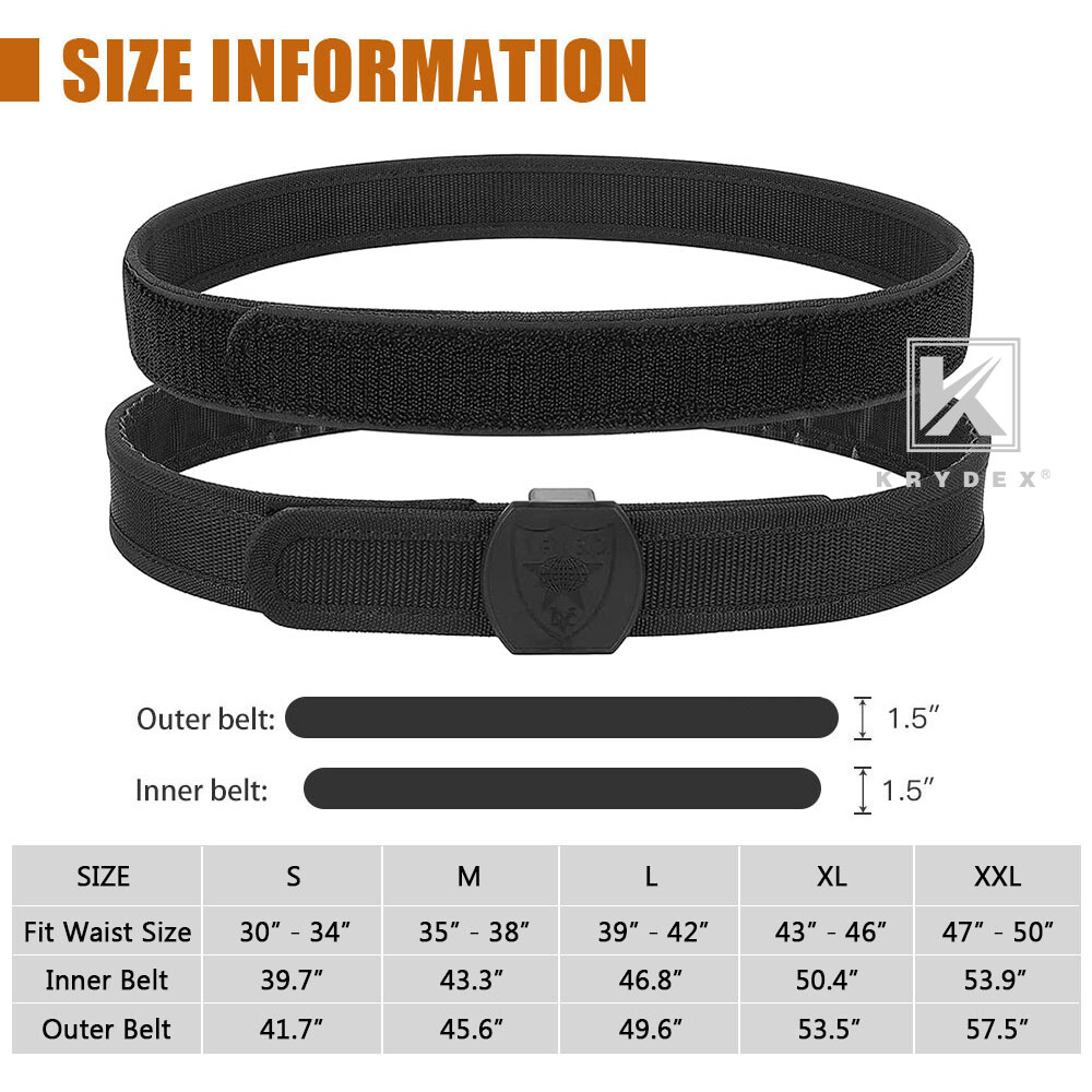 KRYDEX IPSC USPSA 1.5 inch Competition Belt Tactical High Speed Shooting Belt