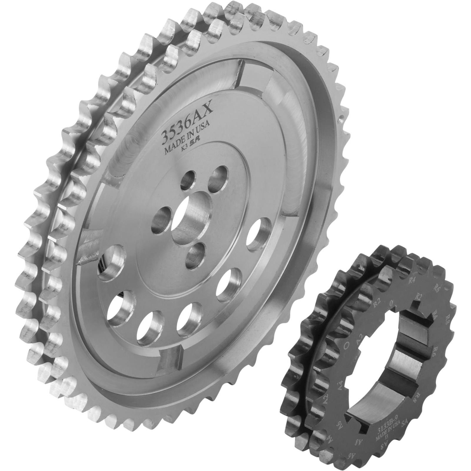 LS Double Roller Billet Timing Set, 3 Bolt, 4 Sensors