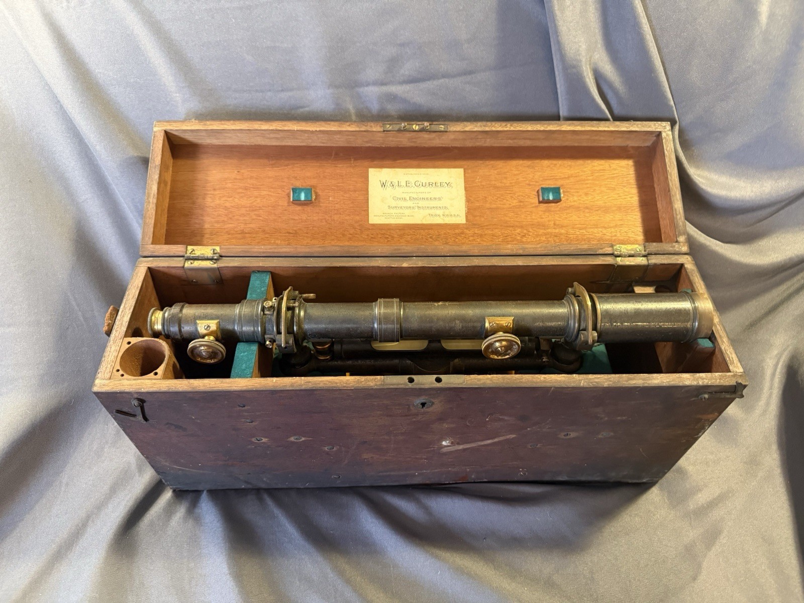 Antique Gurley Civil Engineers Surveyors Transit Instrument w/ Original Box
