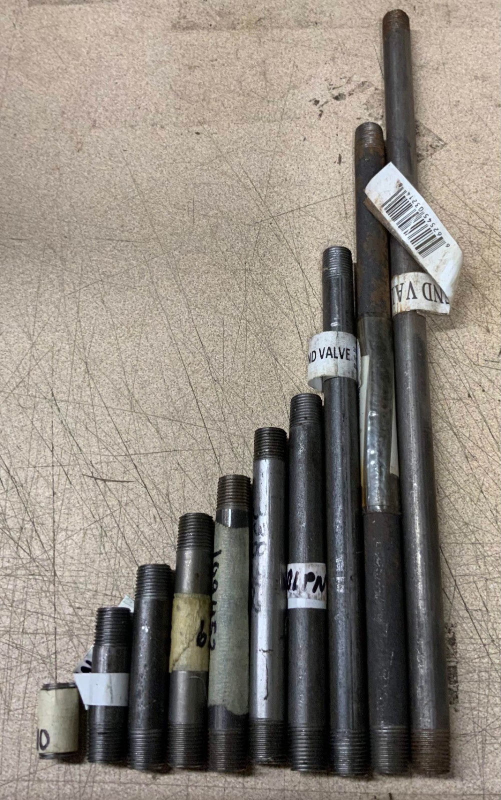 1/8" Black Pipe Nipple NPT Threaded Both Ends