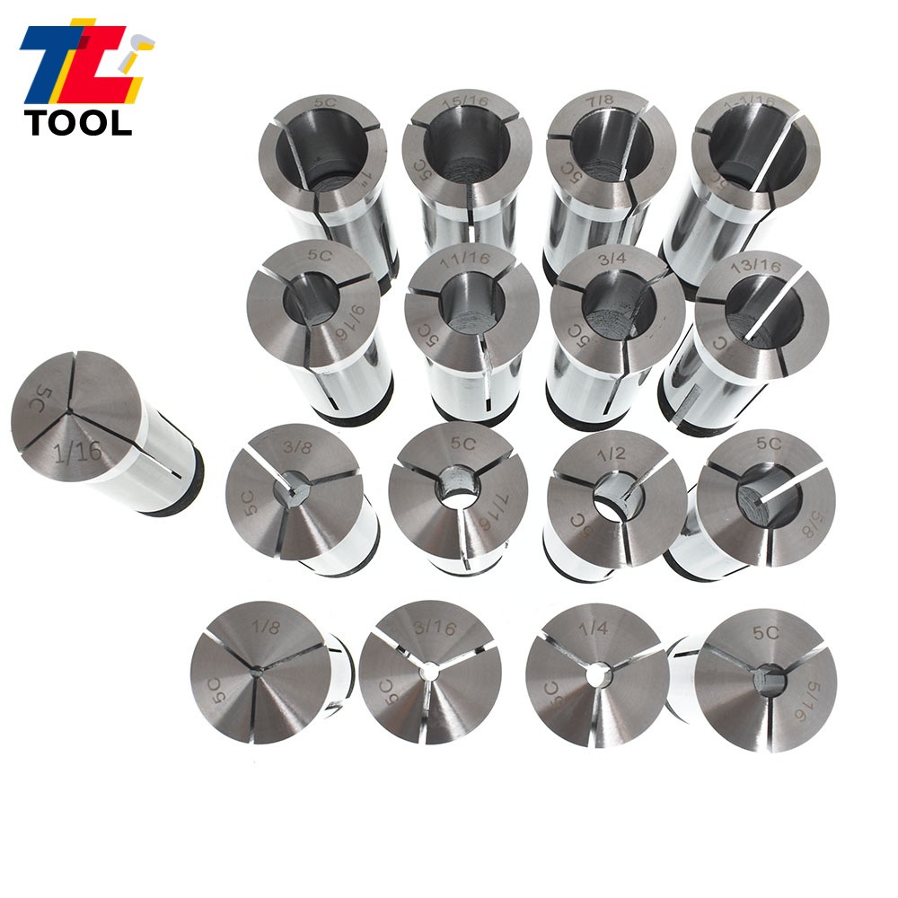 17PC 1/16 - 1-1/16" 5C Round Collet Set By 16th Harden High Precision 0006" TIR