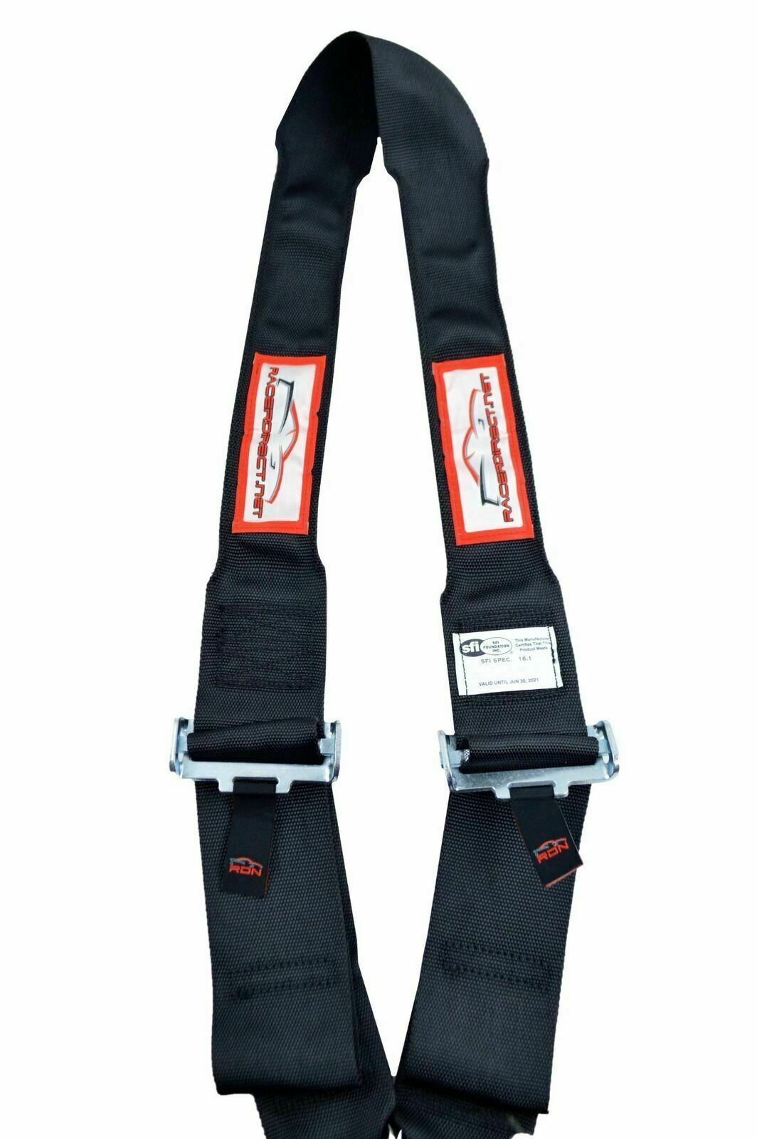 RACERDIRECT DRAGSTER RACING HARNESS SEAT BELT ALL WRAP SFI 16.1 BLACK