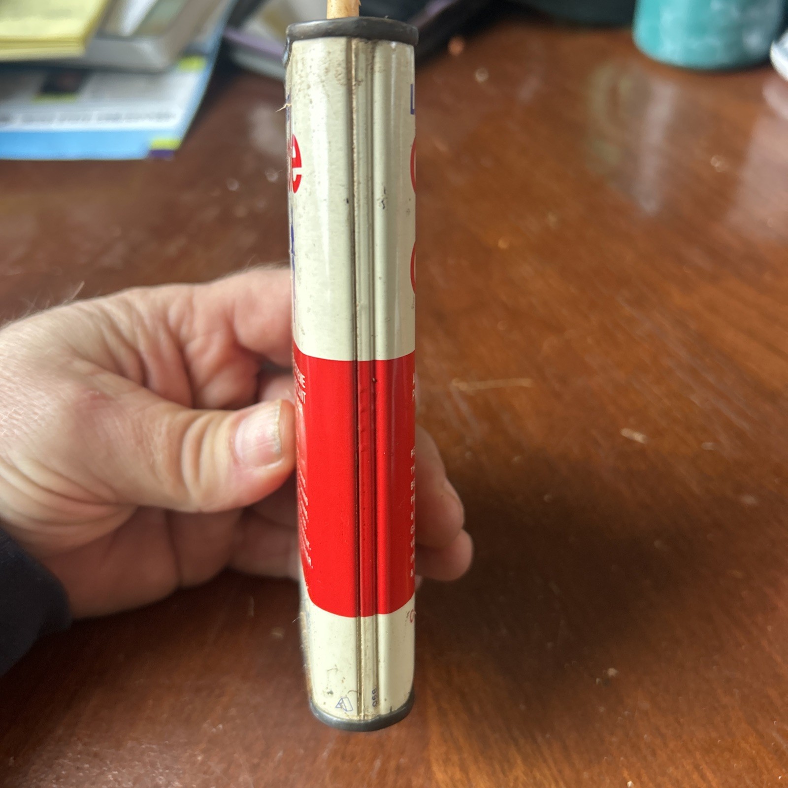 VINTAGE Lubri- Tech CYCLE OIL CAN Small Advertising Oiler