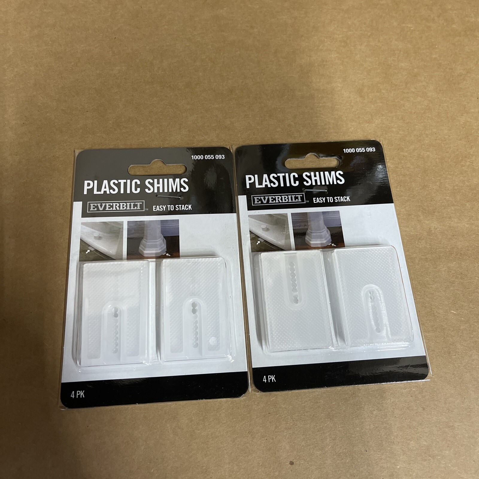 8 Pack Everbilt Plastic Toilet Shims Brand New