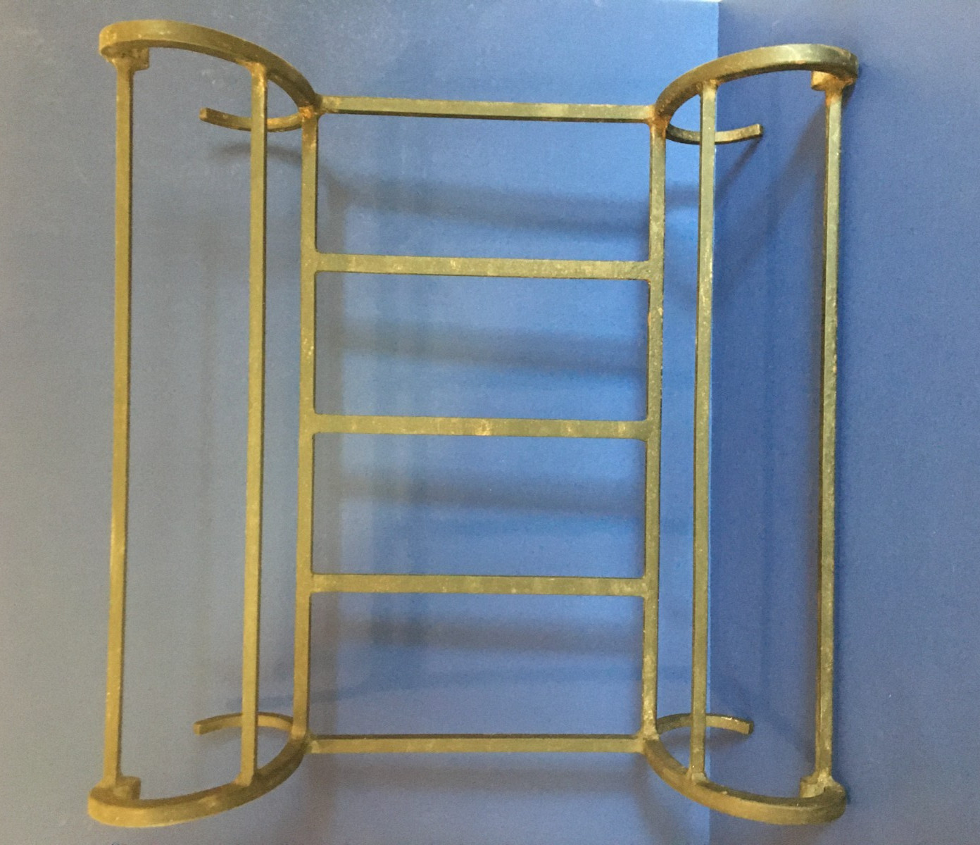 c.2000 ❅Black Rod Iron❅ Vintage Fireplace ~POTTERY BARN~ 18" Log Holder ☆SONOMA☆