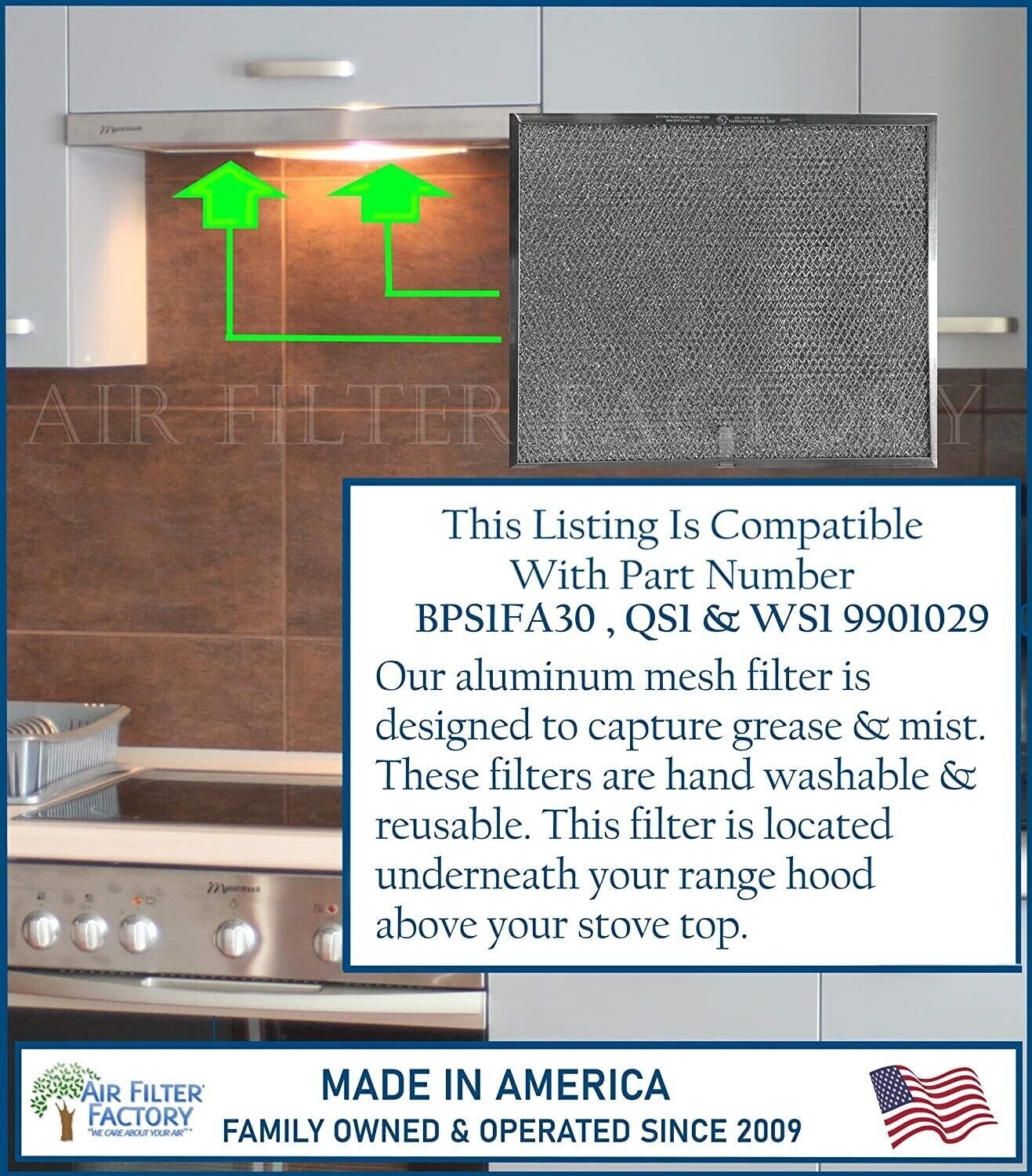 High Quality Nutone Allure Ducted Replacement Filter for Range Hood 30" Ws1 Qs1