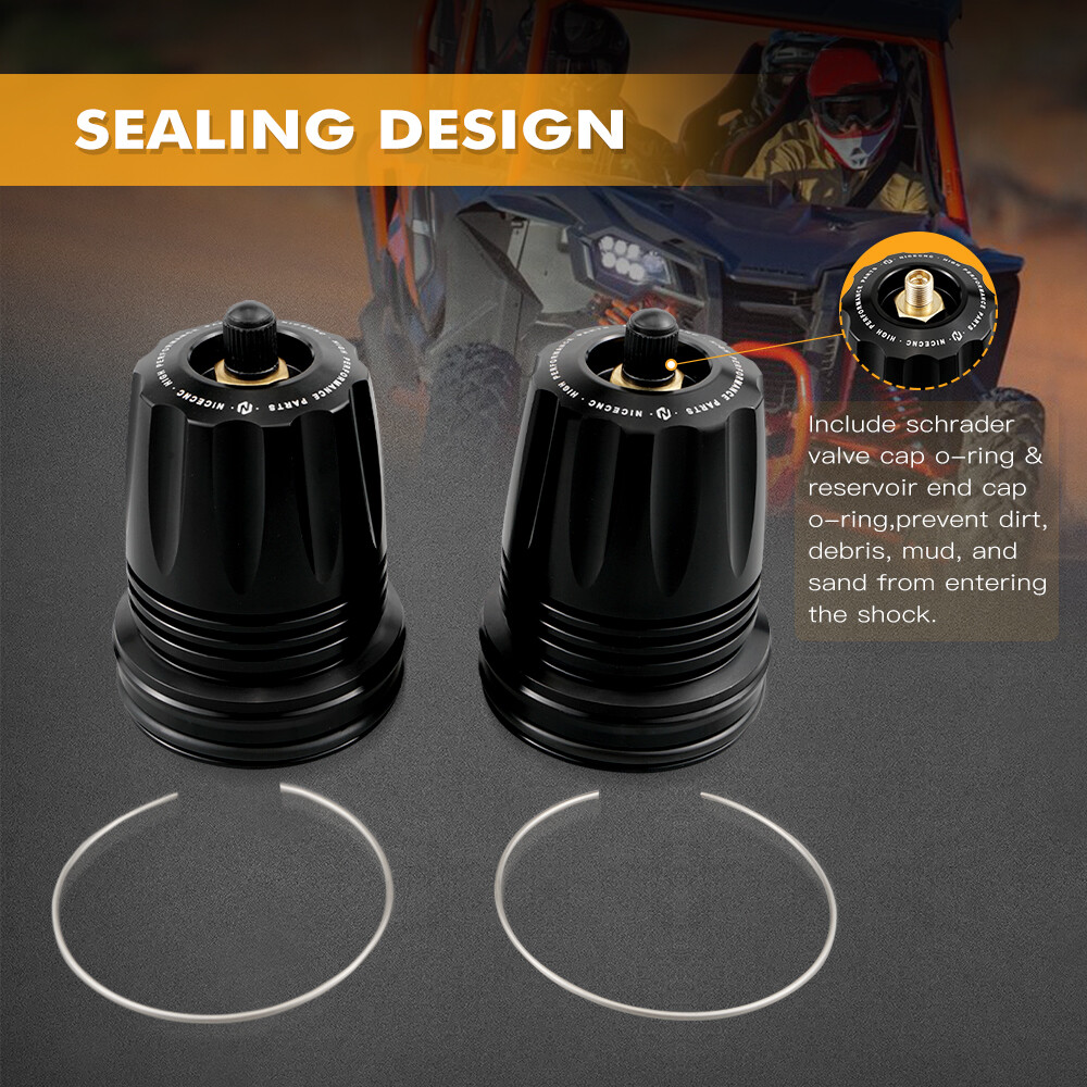 2pcs For 2.5" FOX Rear Shock Nitrogen Reservoir End Cap Lid for Polaris Yamaha
