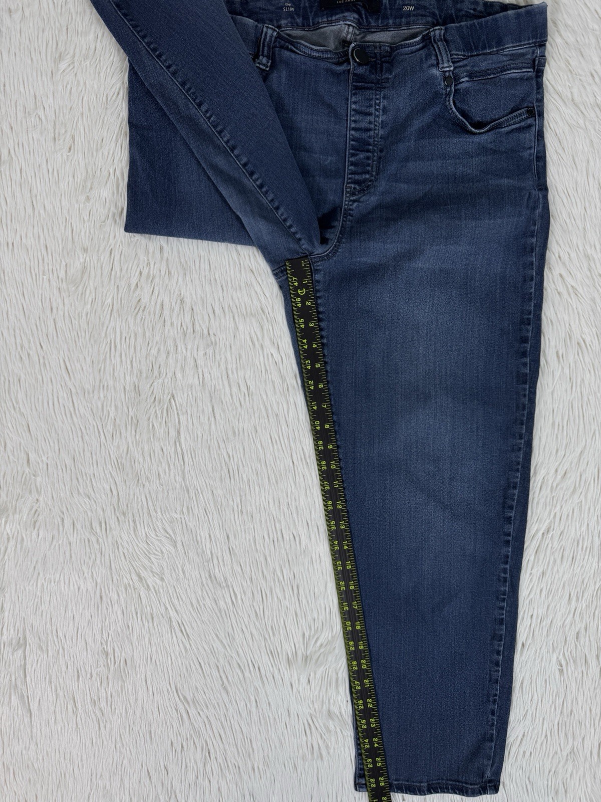 Liverpool Blue Dark Wash High Waisted The Slim Straight Denim Jeans Women's 20W