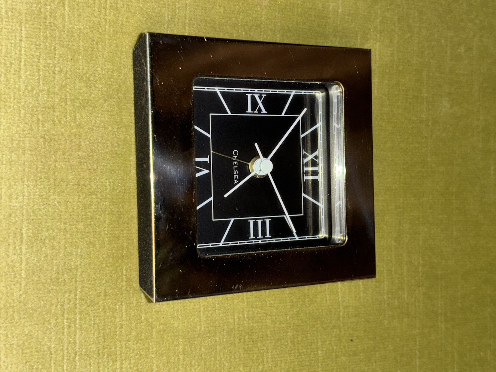 Chelsea Polished Nickle Art Deco Desk Alarm Clock German Quartz Movment 3"