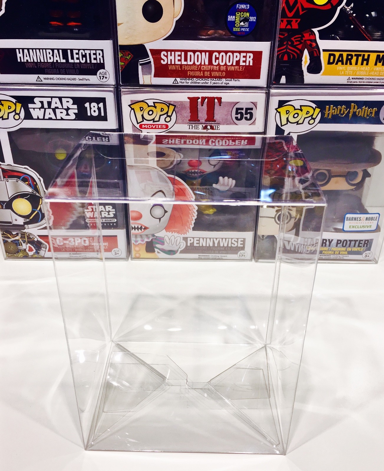 3 FUNKO POP 4"  Crystal Clear Box Protectors   Custom Acid Free Display Cases