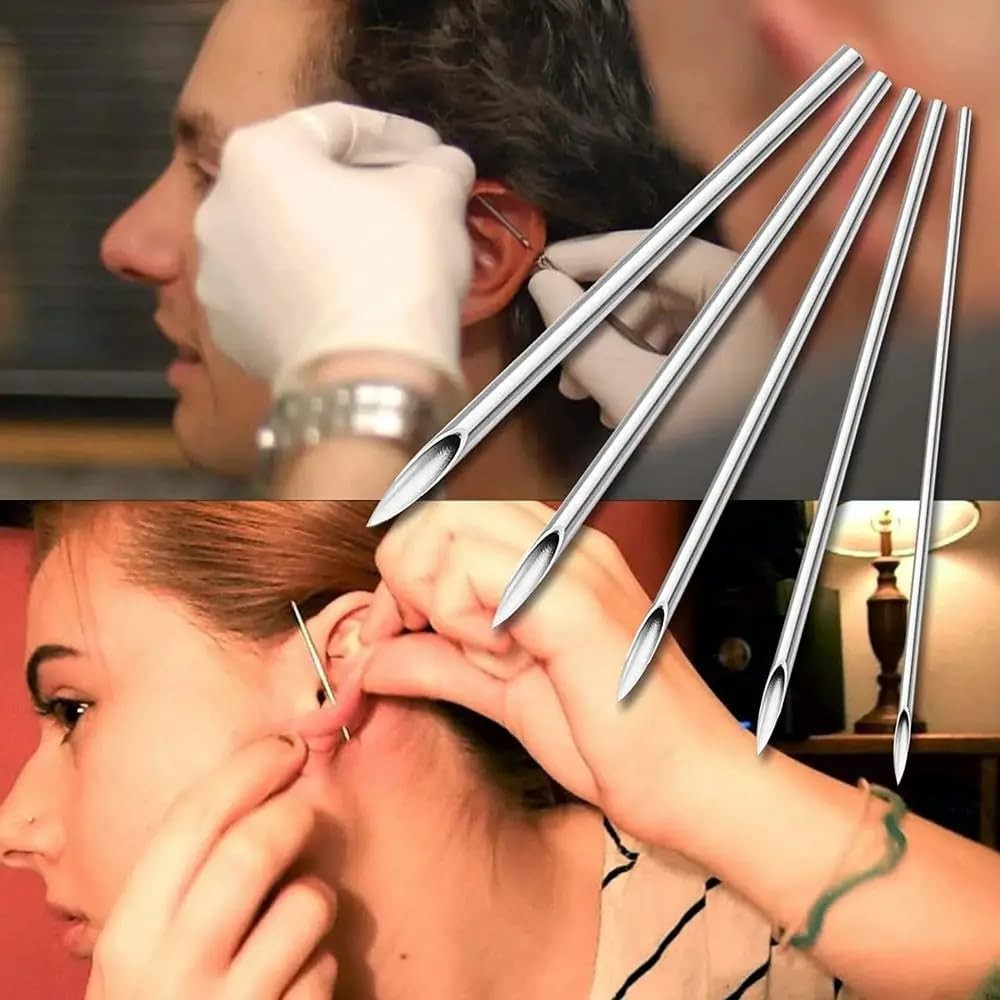 Body Piercing Kit 40pcs Piercing Needles Clamps Kit Mix Needles 12G 14G 16G ...