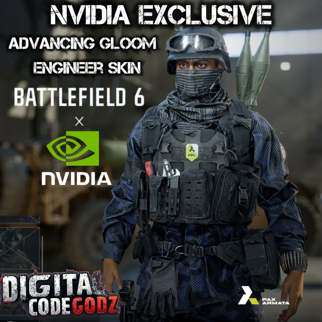 BattleField 6 x NVIDIA Exclusive - Engineer Skin - ADVANCING GLOOM