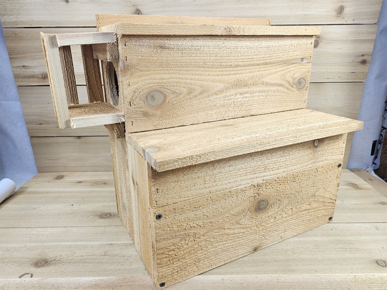 Squirrel House Nesting Box Bird Nature Animals Safety Wooden Cedar Handmade USA