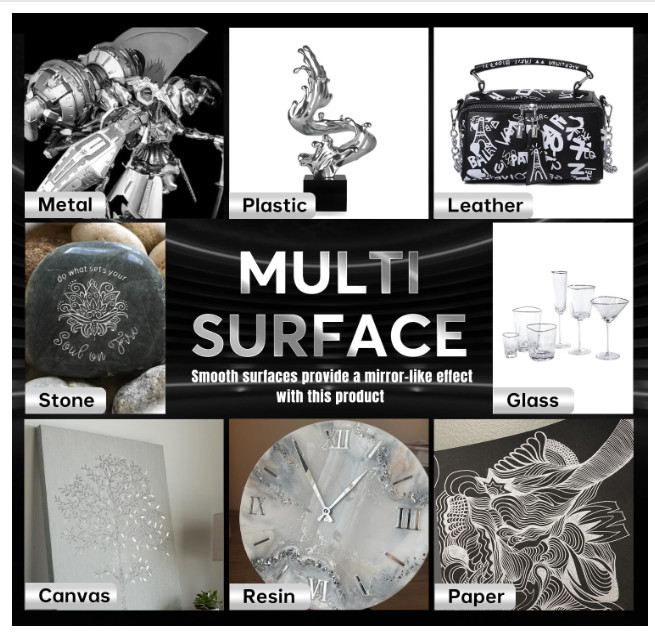 3PK Liquid Chrome Markers Set, Permanent Mirror Pens for Plastic, Metal, Art