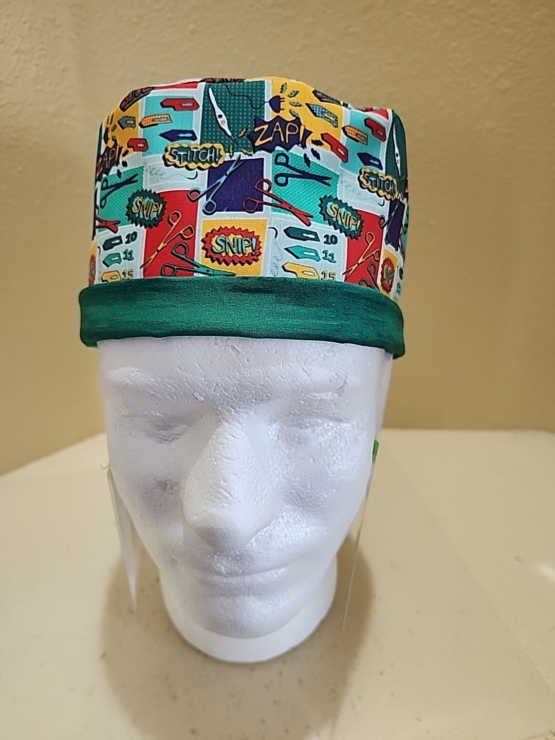 Surgery Comic Book OR Men's Skull/Chemo Surgical Scrub Hat/Cap Handmade