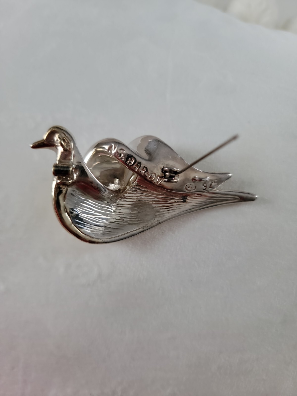 Nurit & Shoshanna Bar Modernist Swan Pin Sterling with Gold Plating