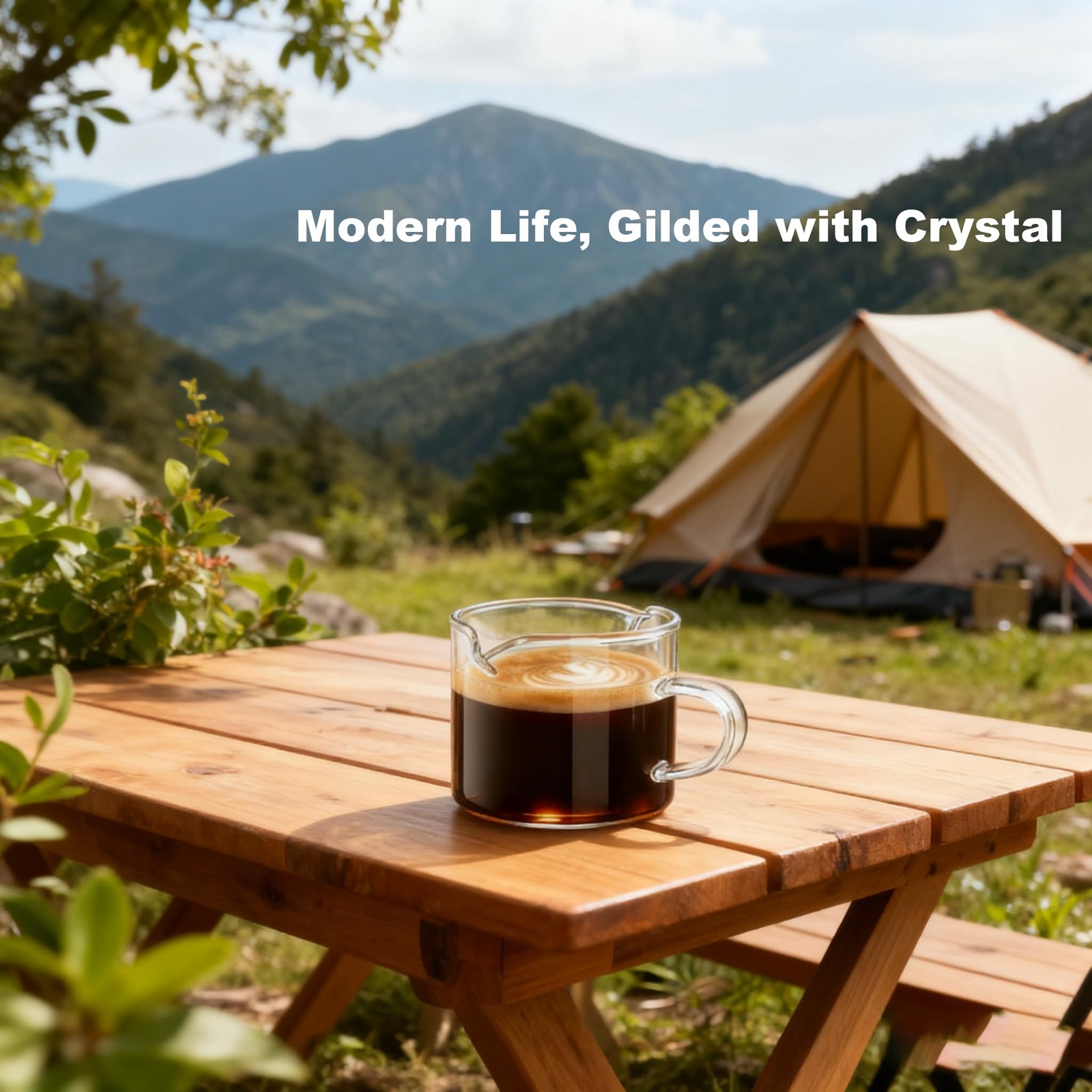 5 OZ Espresso Cups Set of 2, Double Spouts Cups, Shot Glasses, Milk Cup with ...