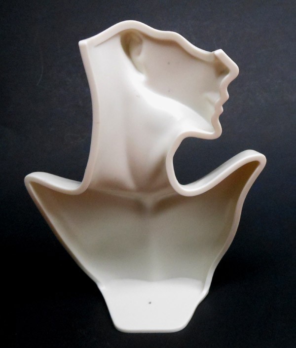 Jewelry Bust Display Stand Art Deco Style White Resin Necklace & Earring