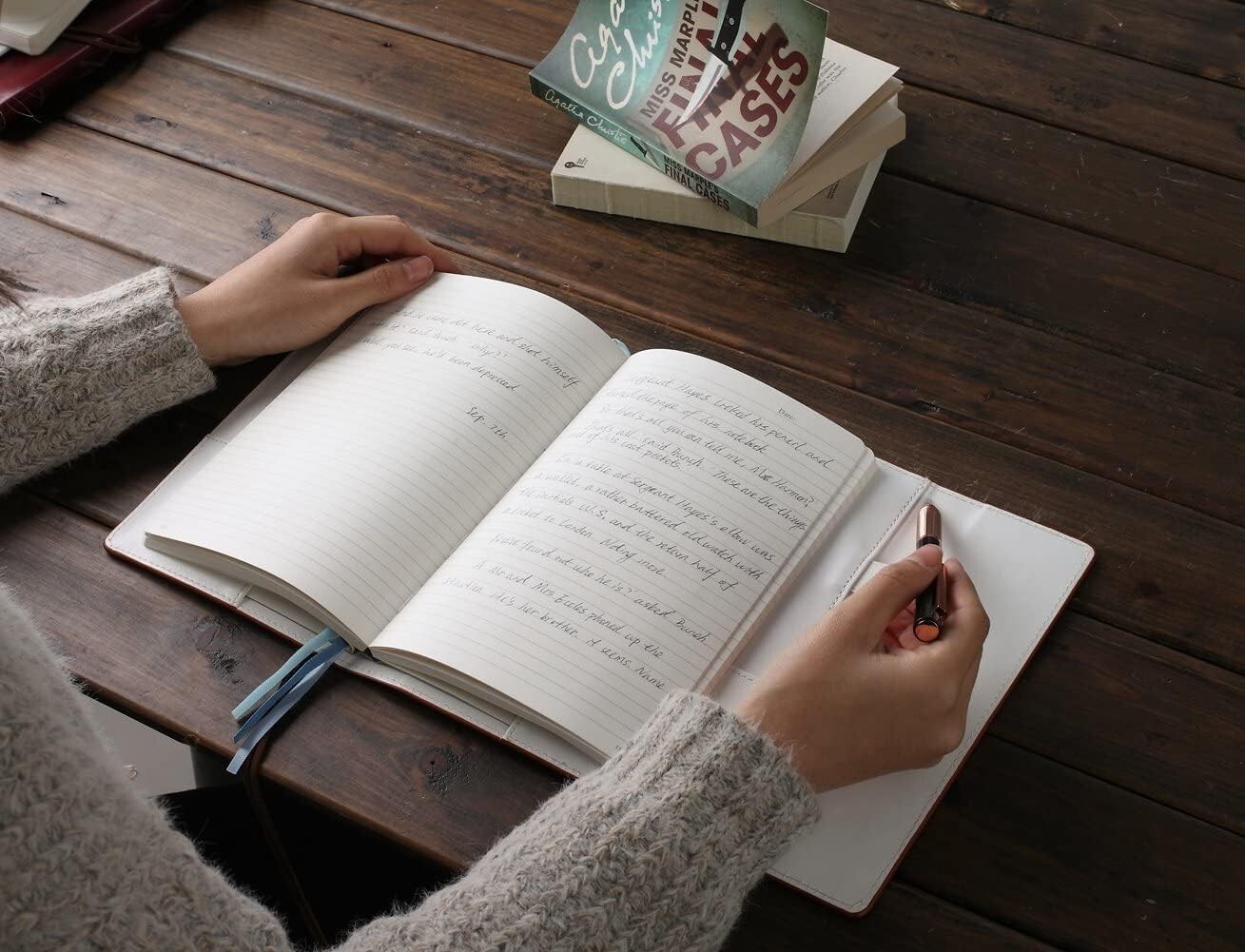 Vintage Purple Faux Leather Refillable Writing Journal - Slim A5 Diary Notebook