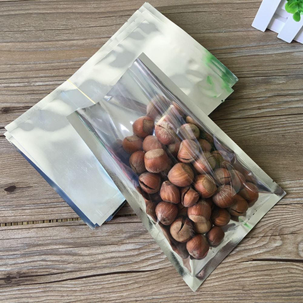 Clear Silver Heat Seal Aluminum Packaging Foil Bags Food Storage Vacuum Pouches