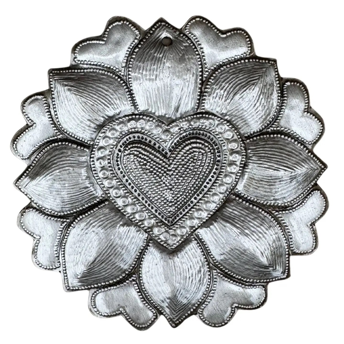 Haitian Recycled Metal Heart – Fair Trade Handmade Wall Art – 4.5”