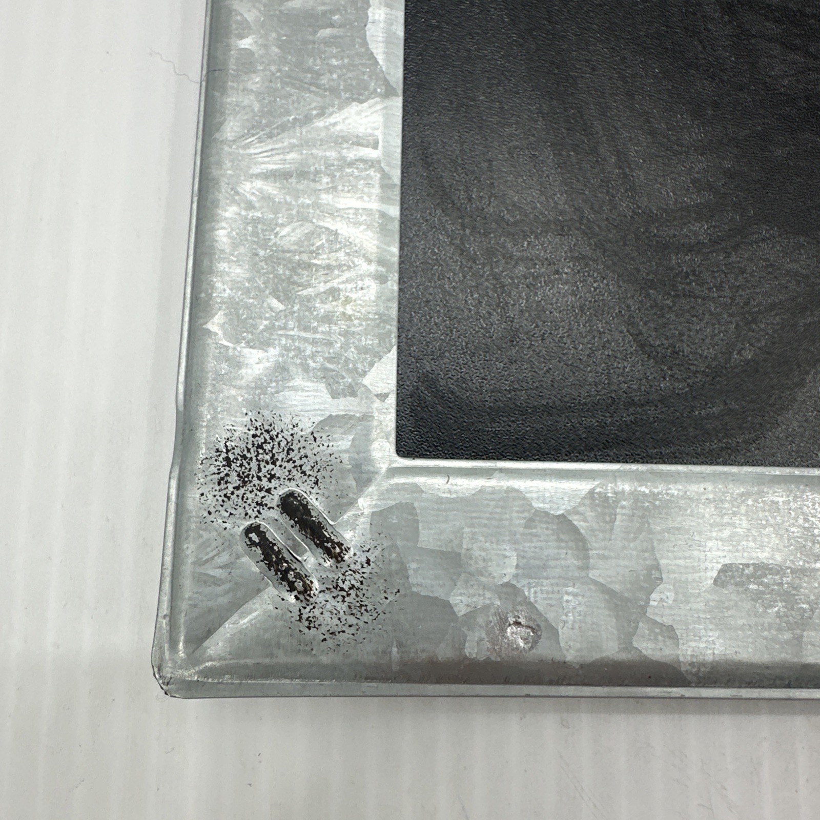 12”x8” Chalk Board with Galvanized Metal Frame With Rope Rectangle {1}