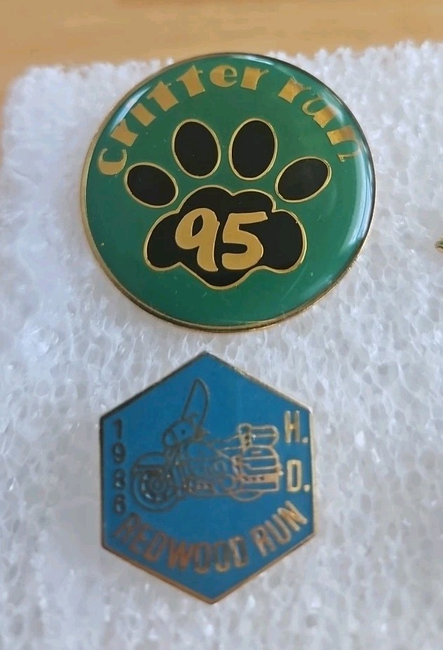 Lot of 14 Vintage Motorcycle Run Pins From Various Locations New And Used