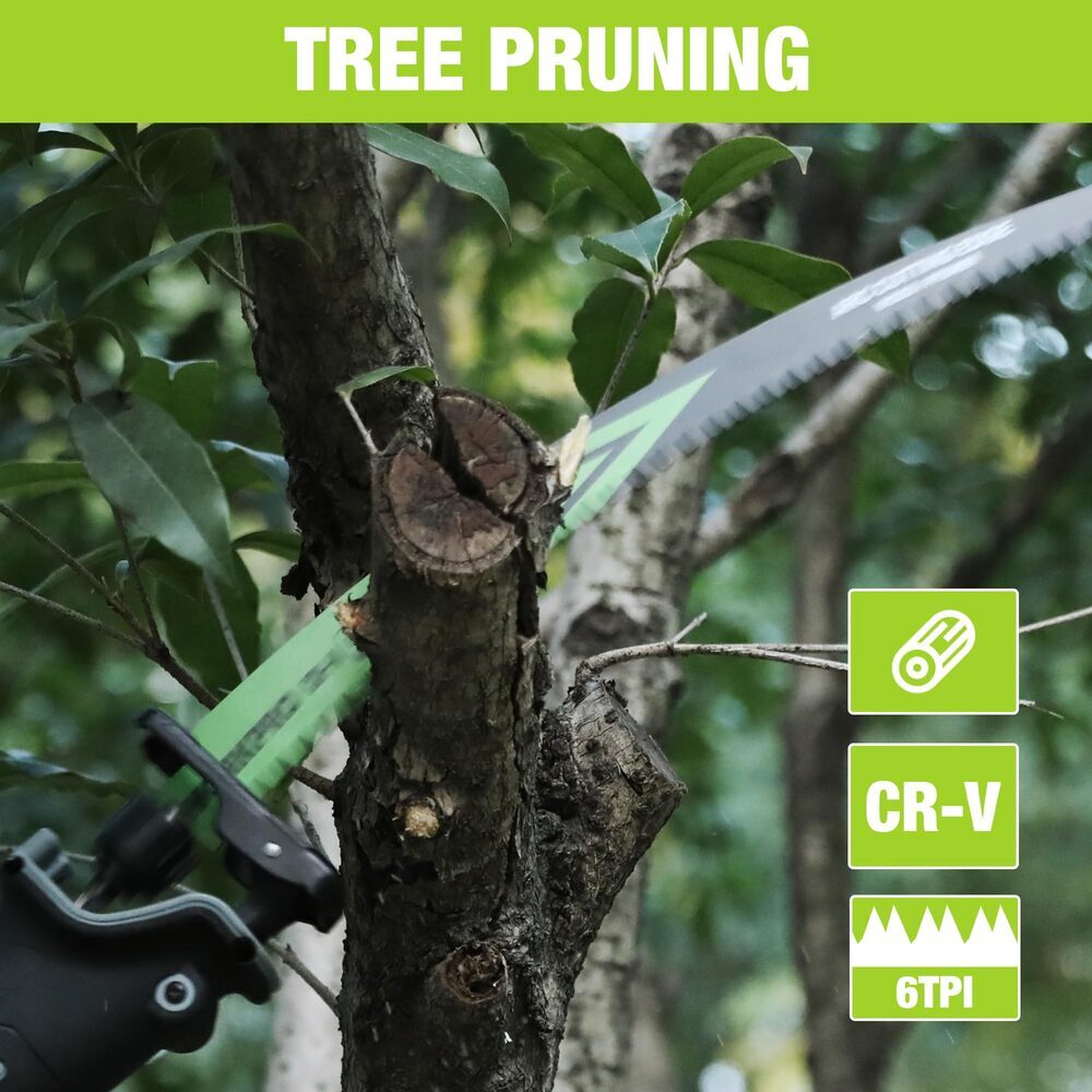 WORKPRO 5PCS 15" Wood Pruning Reciprocating Saw Blades Set Arc Cutting Edge 6TPI