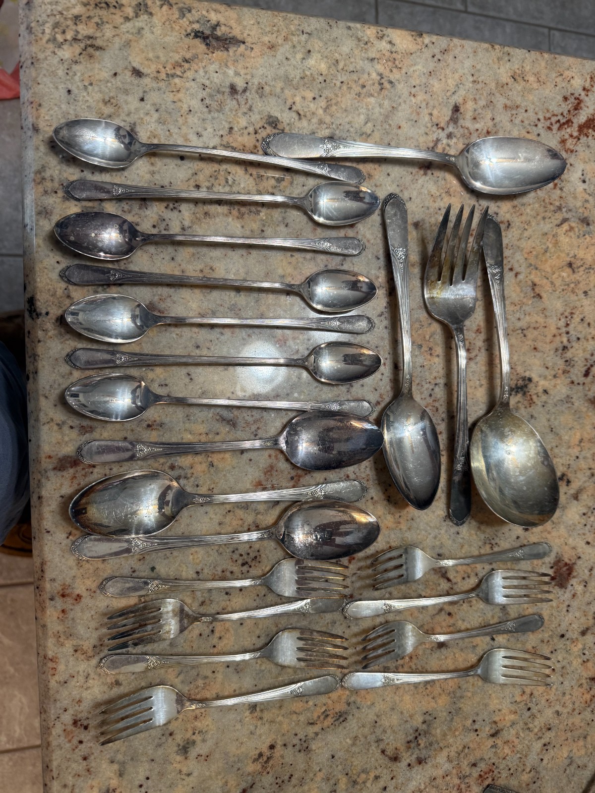 1930's? WM Rogers Mfg Co IS Silverware Fidelis Pattern 24 pcs