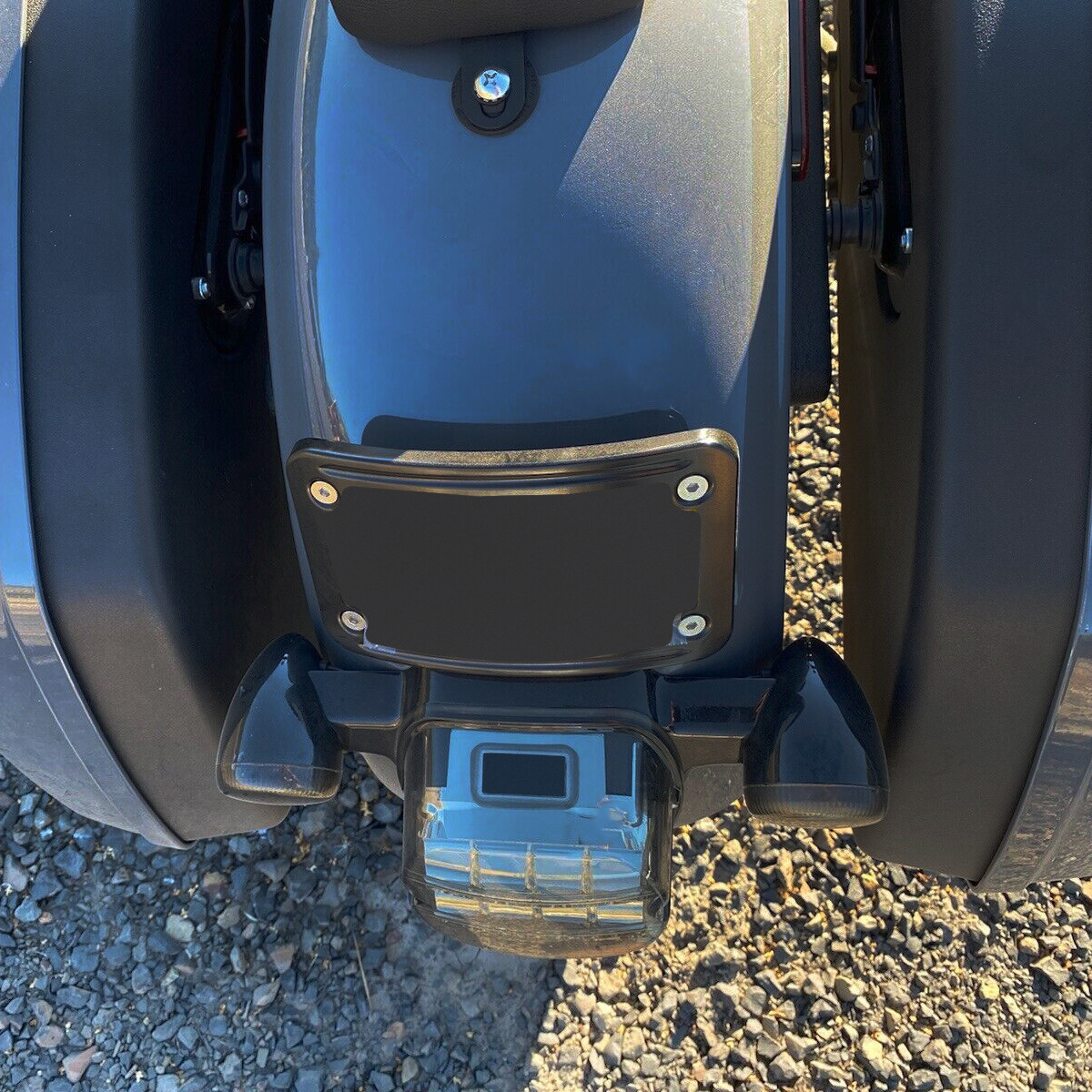 3 Hole Curved Laydown License Plate Mount Bracket For Harley Softail Sportster