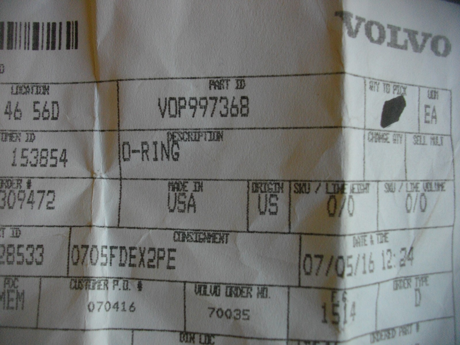 Volvo Penta Sterndrive 997368 O-Ring OEM pack of 5 each