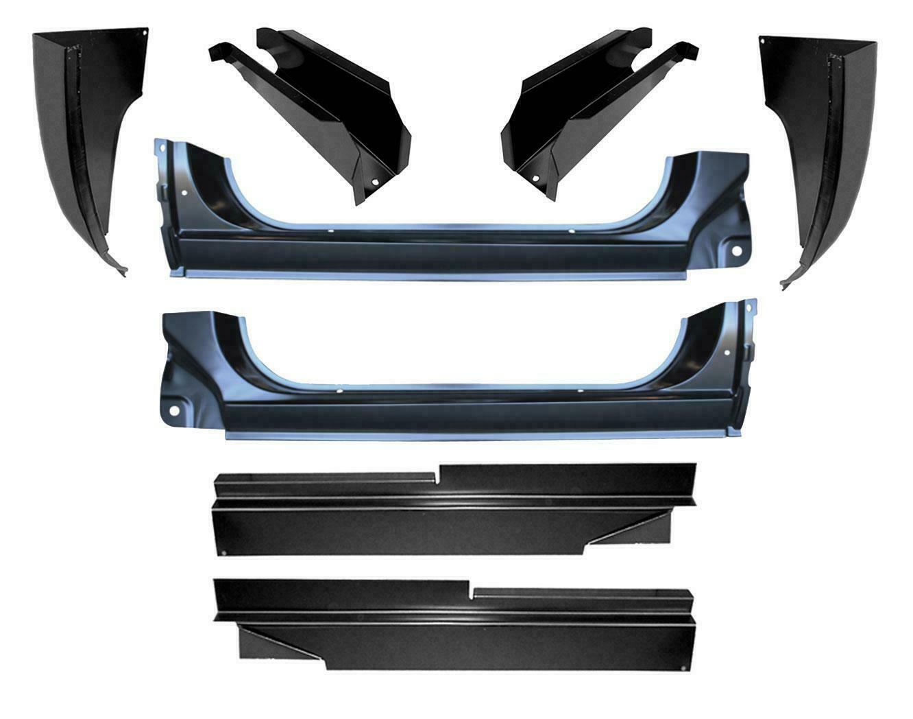 1973-87 Chevy & GMC C/K Pickup Inner & Outer Rocker Panel Cab Corner & Mount Set