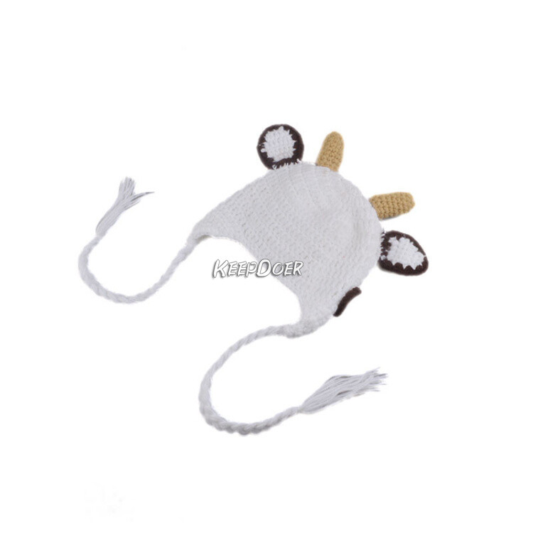 Newborn Baby Kids Knit Clothing Cow Shorts Hat Crochet Photography Studio Props