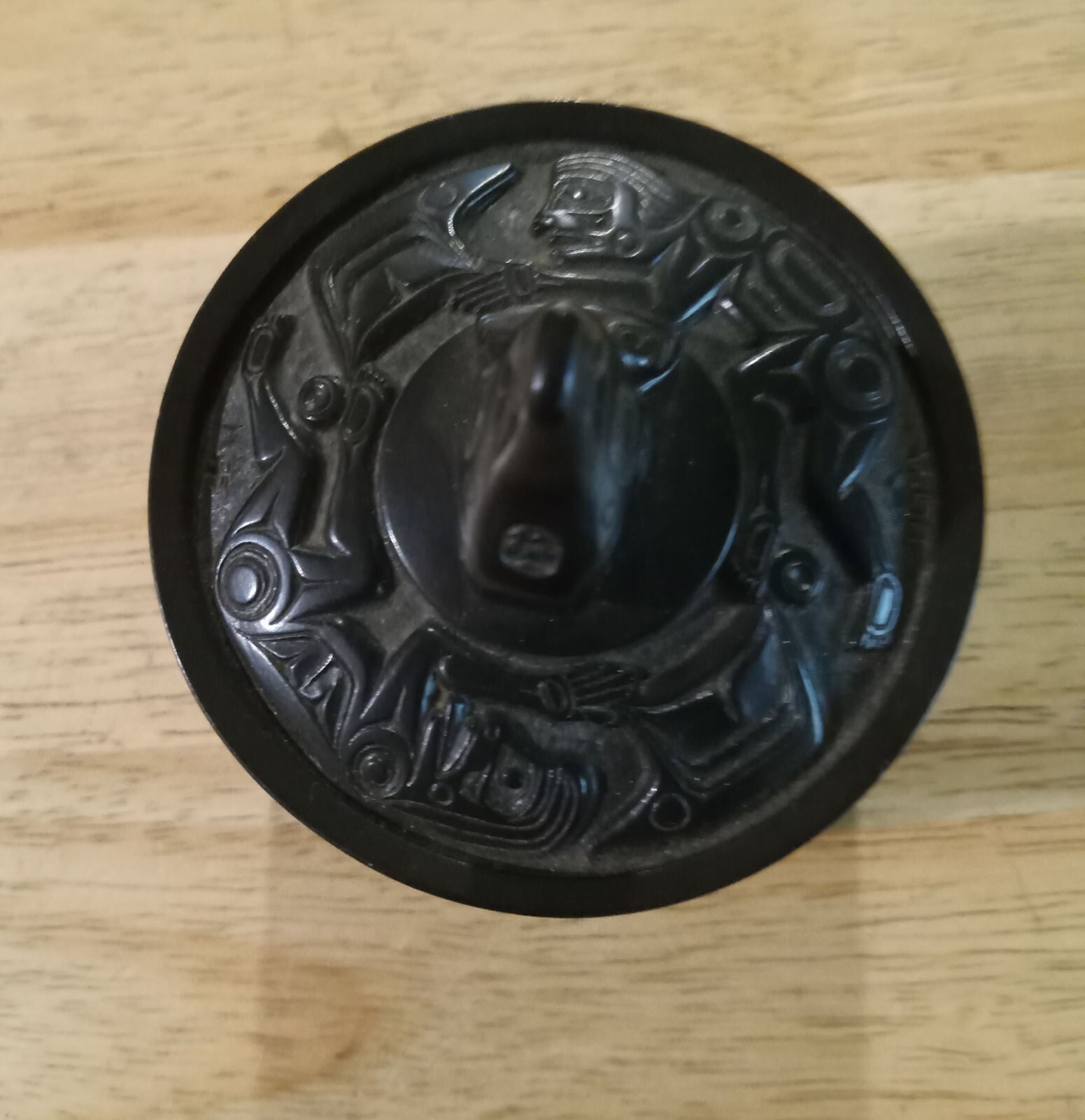 Boma Haida Native Art Desk Trinket Bowl Canadian Indigenous Carved Resin Box