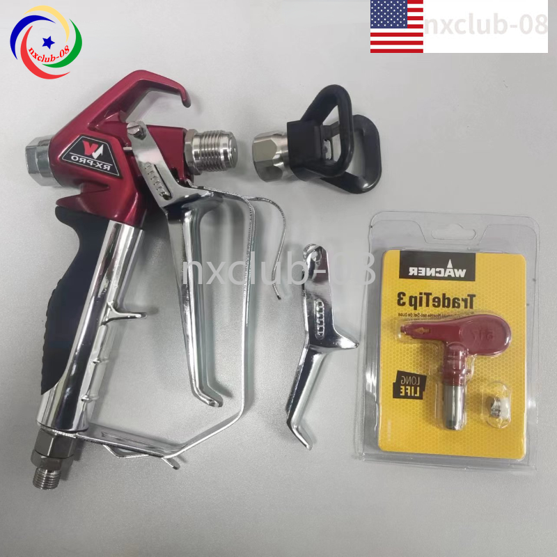 538020 2 Finger Airless Spray Gun RX-Pro Red Series W/ 517 Tip & Guard Titan New