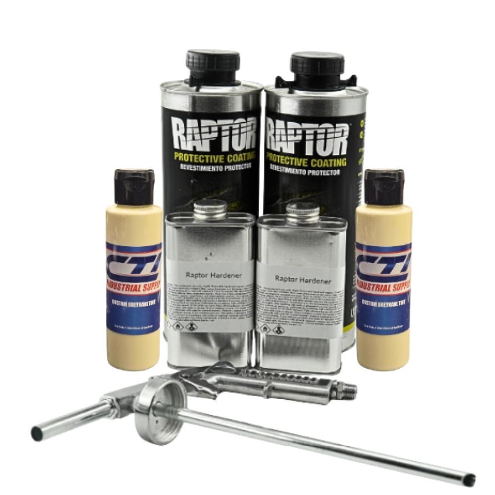 UPOL Raptor Desert Tan Urethane Spray On Truck Bed Liner Coating w/Gun 2L