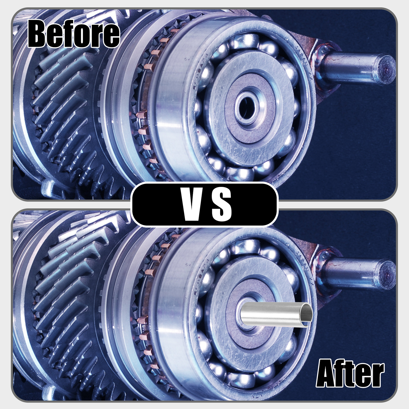 1 Set 7/8" to 1" Car Engine Pulley Crank Shaft Sleeve Adapter with Step Key