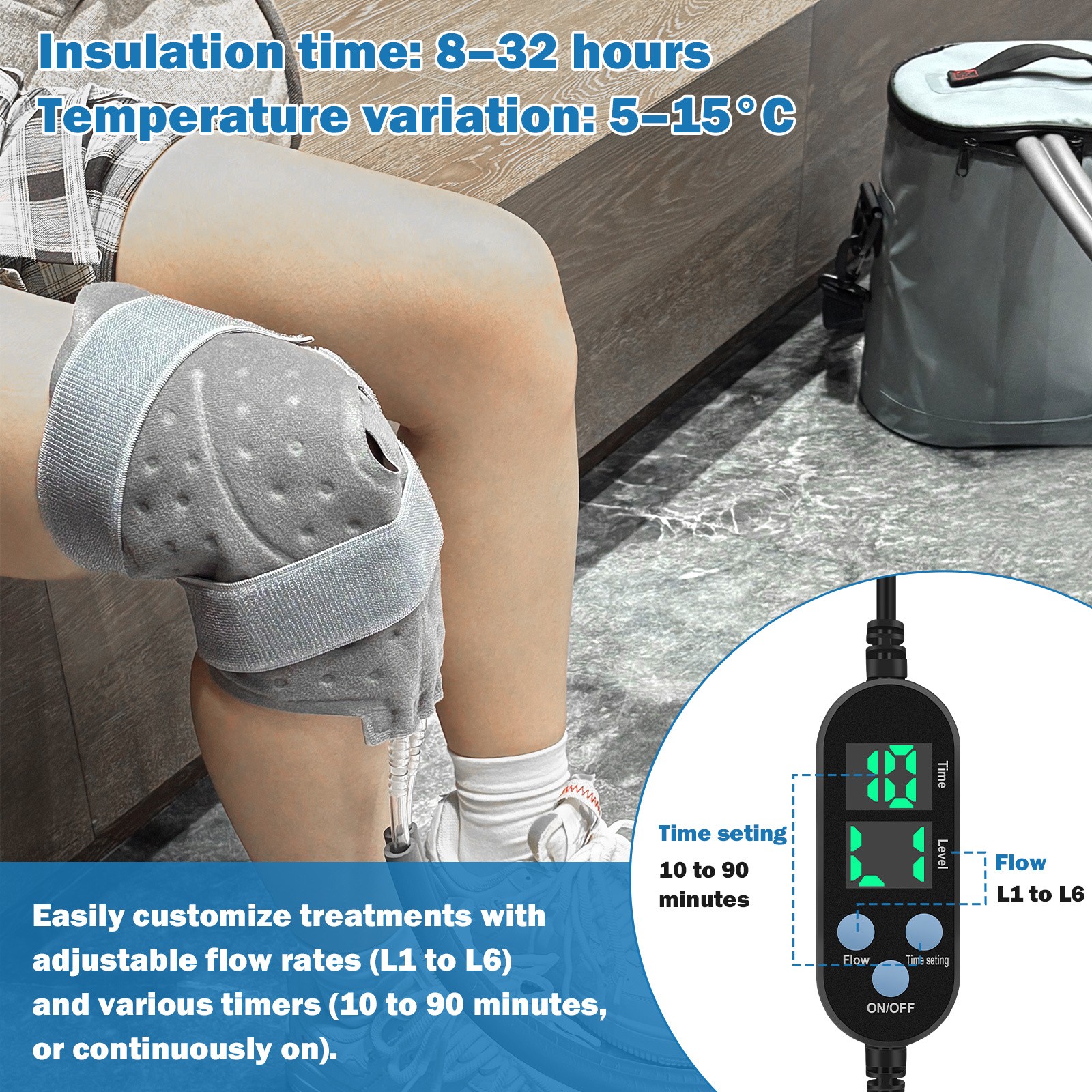 Cold Therapy Machine with Programmable Timer, Ice Machine for Knee after Surgery