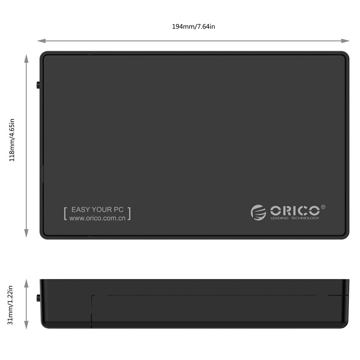 ORICO 2.5\"/3.5\" External Hard Drive Enclosure USB3.0 SATA HDD/SSD Case 18TB