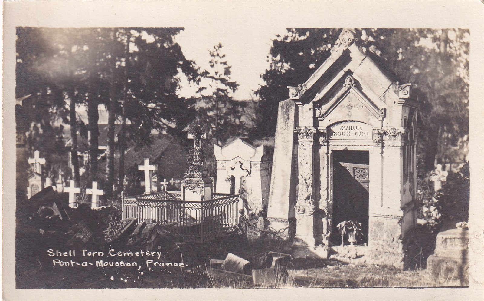 WWI RPPC Real Photo Postcard 90th DIVISION SHELLED CEMETERY PONT-A-MOUSSON 512