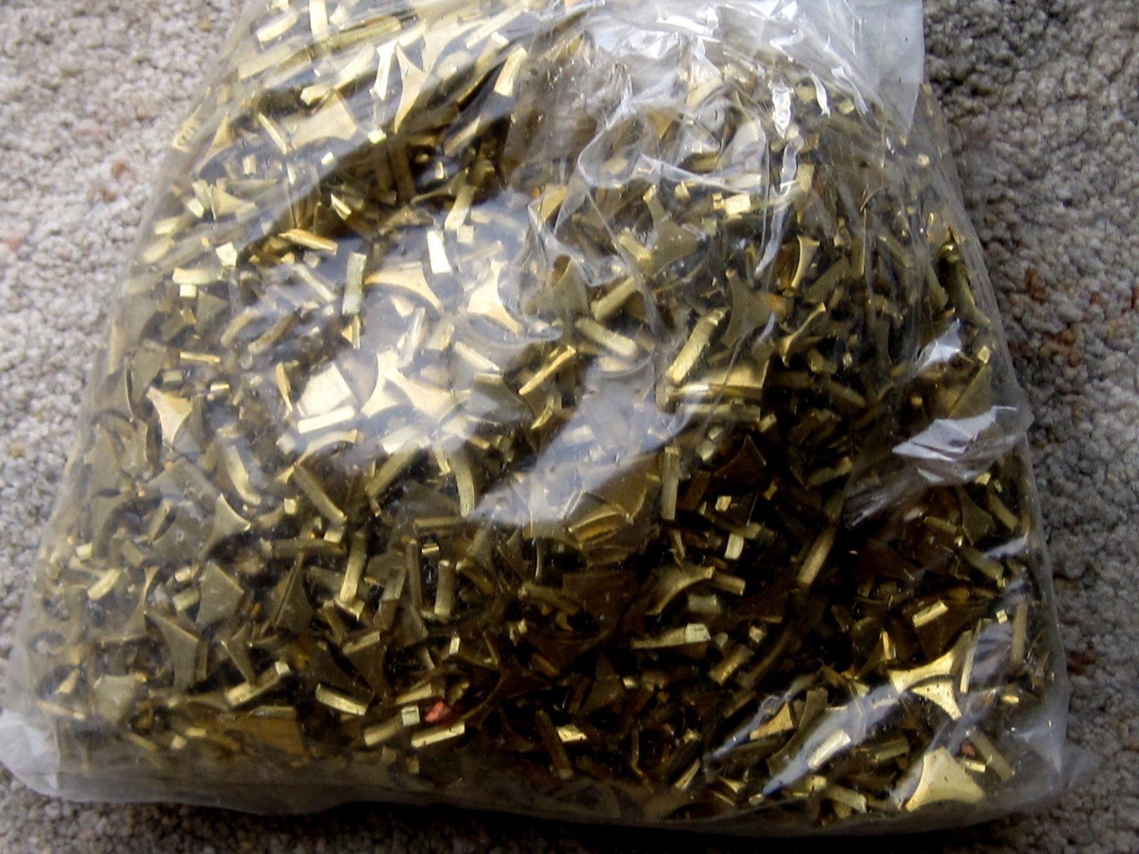 20 pounds of clean chopped brass scrap for casting, Alloy 260, 70% Cu, 30% Zn