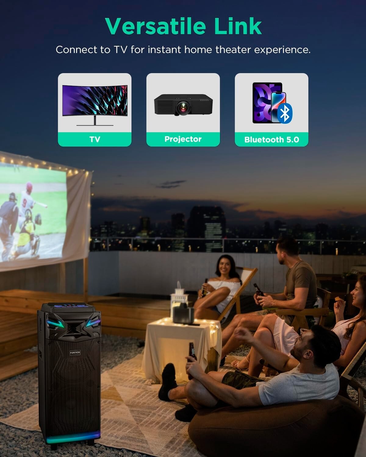 Karaoke Machine with 2 Microphones, Bluetooth Dual-10 Karaoke Speaker