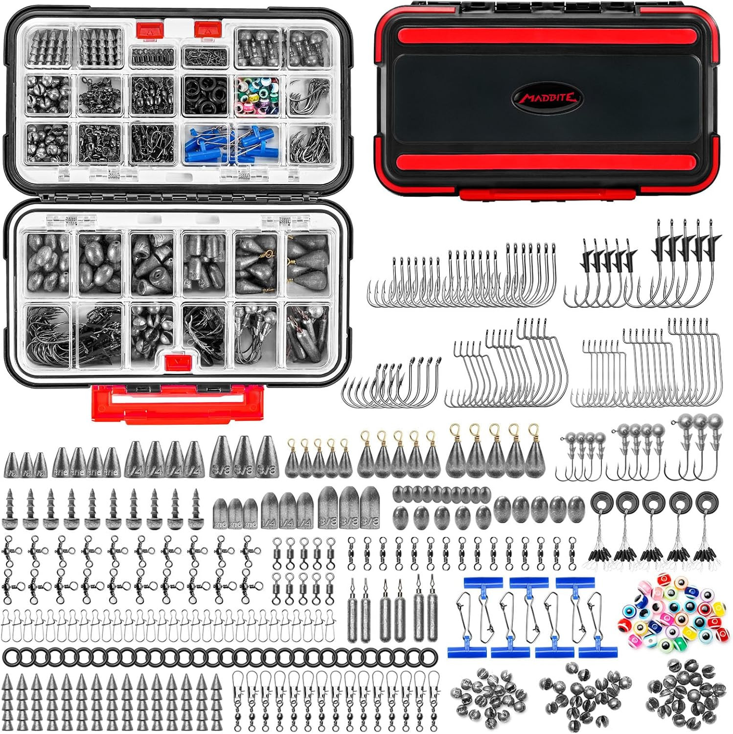 by Kastking 182/265/400Pcs Compact Fishing Tackle Kit - All-In-One Freshwater Ho