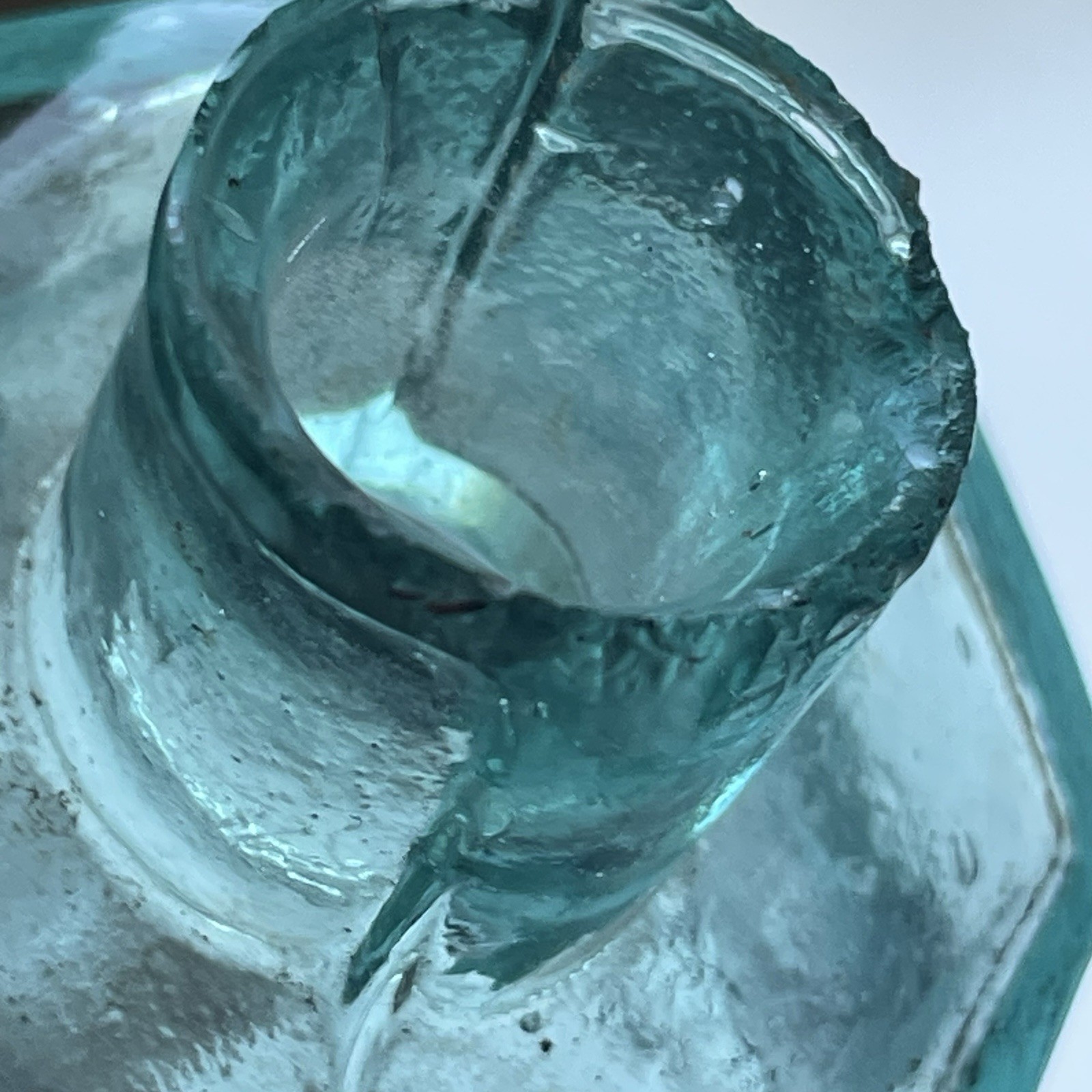 Antique Victorian Era Burst Top 8 Sided Ink Bottle