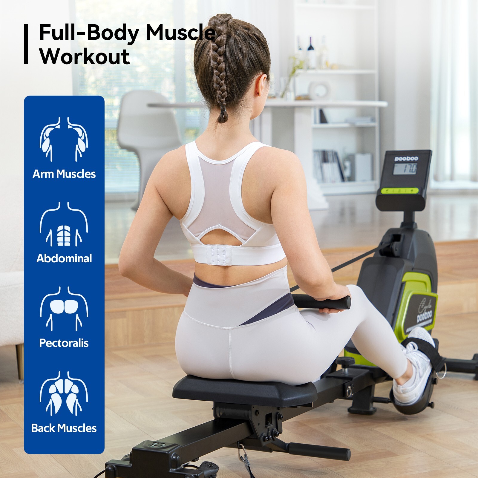 Magnetic Row Rowing Machine Concept 2 Rower Cardio Home Gym Exercise Equipment