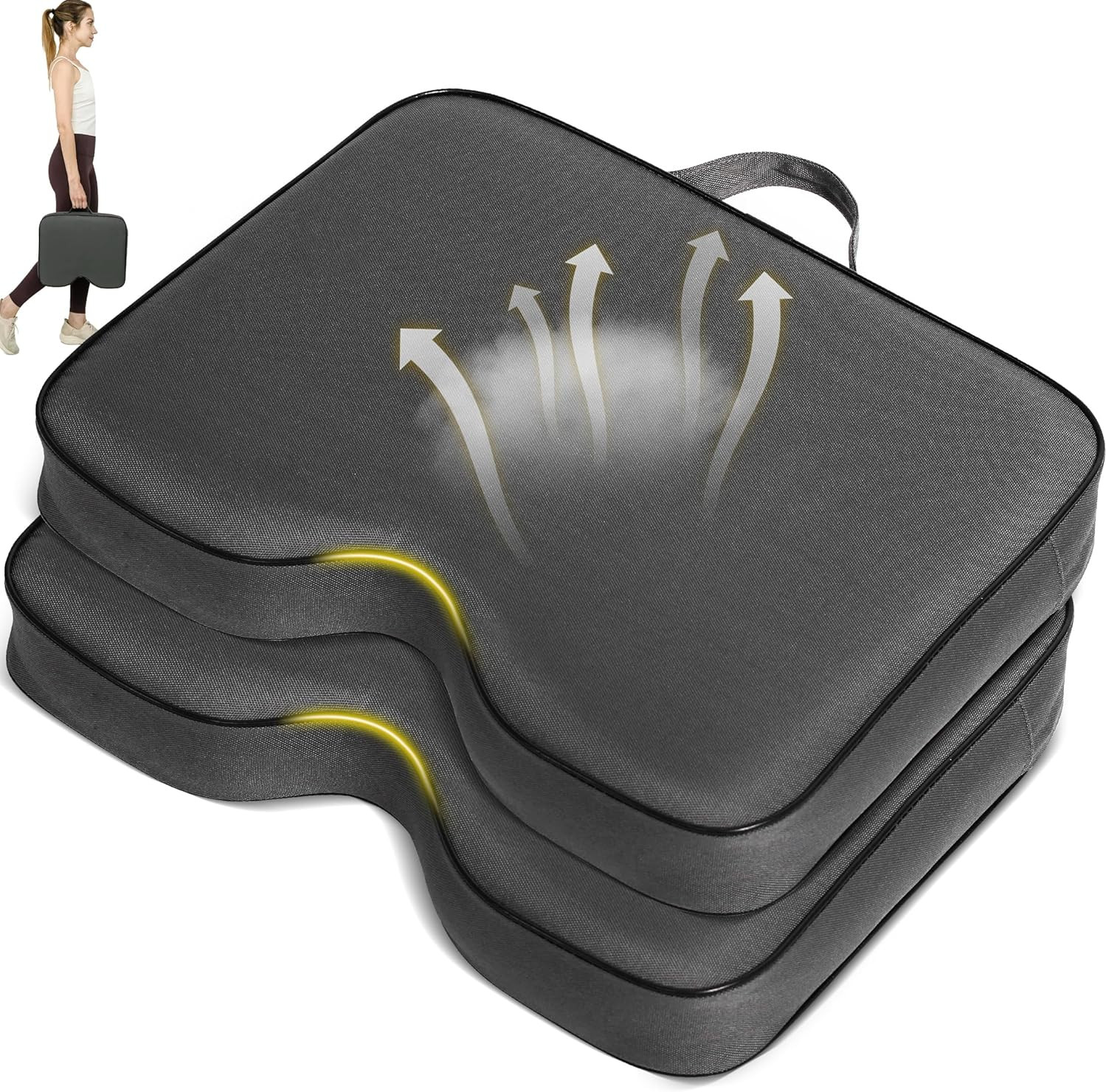 2 Pcs Stadium Seat Cushions Water-Repellent Bleacher Seat Cushions Indoor