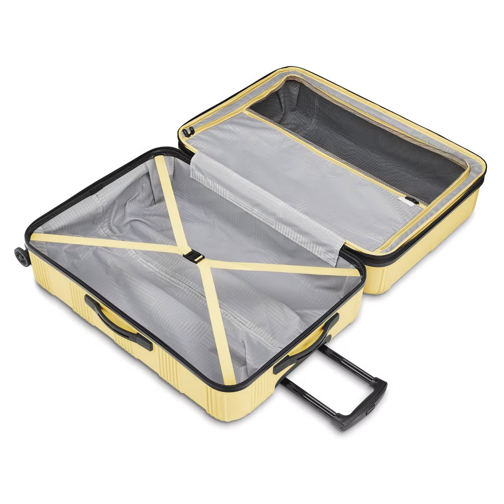 American Tourister Hardside Checked Spinner Suitcase - 28" Yellow