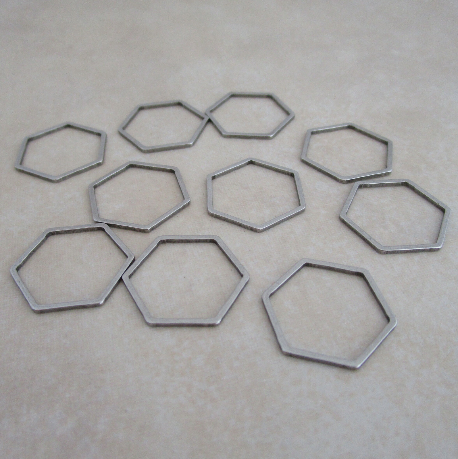 20 stainless steel 16mm geometric hexagon links connectors