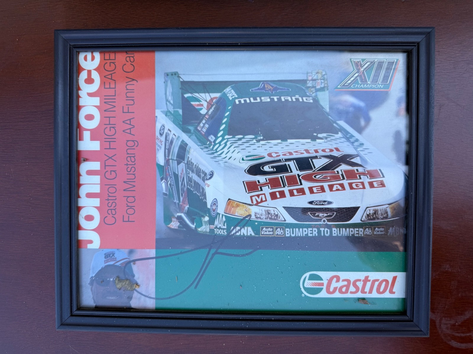 John Force Autographed Hero Card Castrol GTX High Mileage NHRA Funny Car